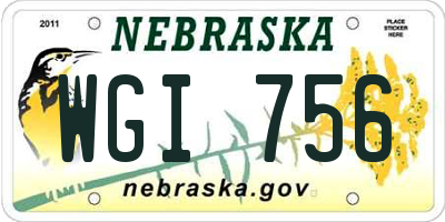 NE license plate WGI756