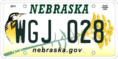 NE license plate WGJ028