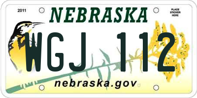 NE license plate WGJ112