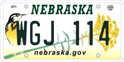 NE license plate WGJ114
