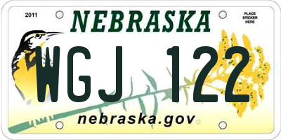NE license plate WGJ122