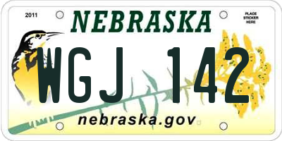 NE license plate WGJ142