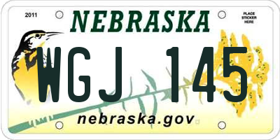 NE license plate WGJ145