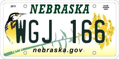 NE license plate WGJ166