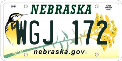 NE license plate WGJ172