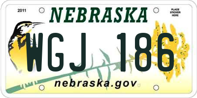 NE license plate WGJ186
