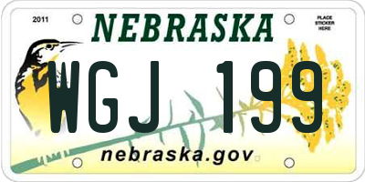 NE license plate WGJ199