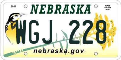 NE license plate WGJ228