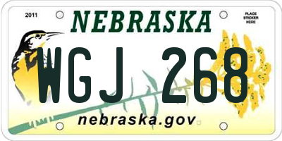 NE license plate WGJ268