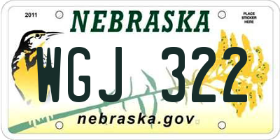 NE license plate WGJ322