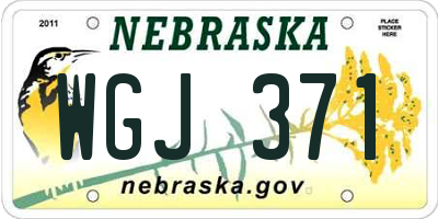 NE license plate WGJ371