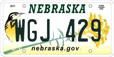 NE license plate WGJ429