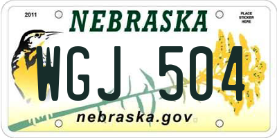 NE license plate WGJ504