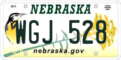 NE license plate WGJ528