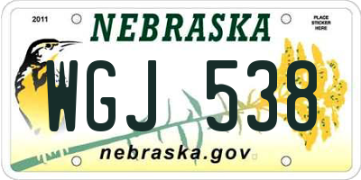 NE license plate WGJ538