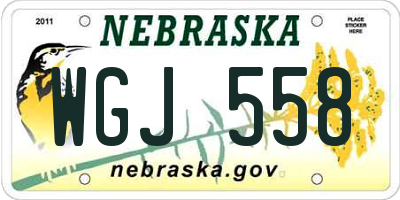 NE license plate WGJ558