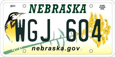NE license plate WGJ604
