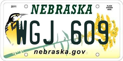 NE license plate WGJ609