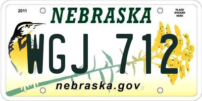 NE license plate WGJ712