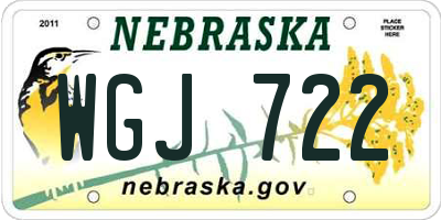 NE license plate WGJ722