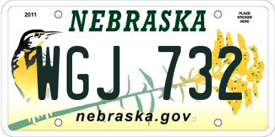 NE license plate WGJ732