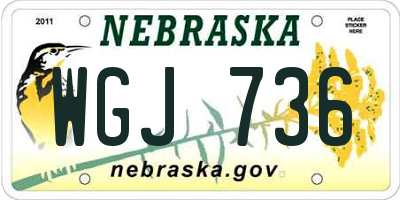 NE license plate WGJ736