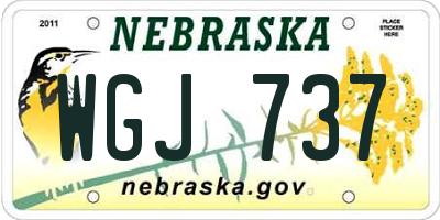 NE license plate WGJ737