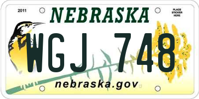 NE license plate WGJ748