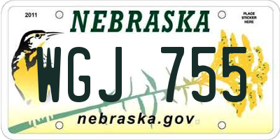 NE license plate WGJ755