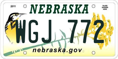 NE license plate WGJ772