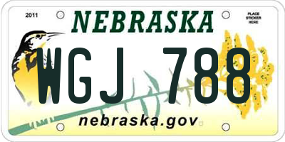 NE license plate WGJ788