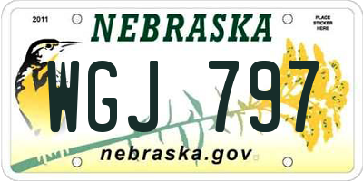 NE license plate WGJ797