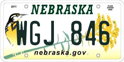 NE license plate WGJ846