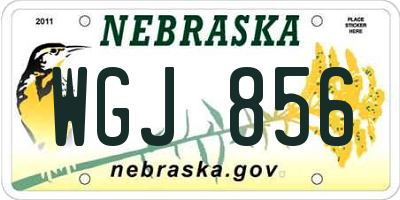 NE license plate WGJ856
