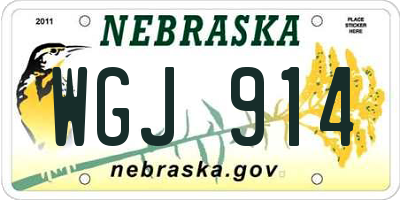 NE license plate WGJ914