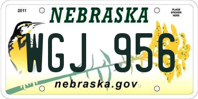 NE license plate WGJ956