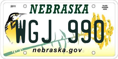 NE license plate WGJ990
