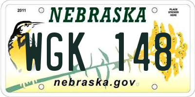 NE license plate WGK148