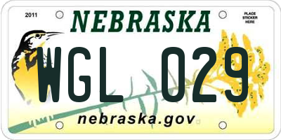 NE license plate WGL029