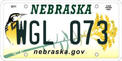 NE license plate WGL073