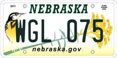 NE license plate WGL075