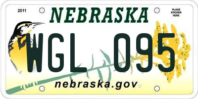NE license plate WGL095