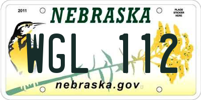 NE license plate WGL112
