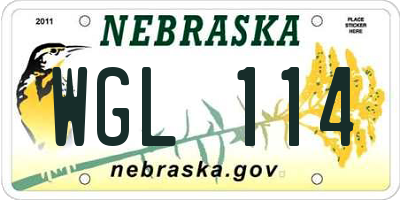 NE license plate WGL114