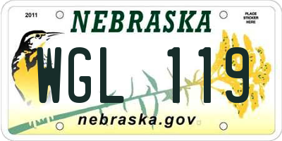 NE license plate WGL119