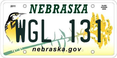 NE license plate WGL131