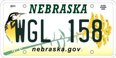NE license plate WGL158