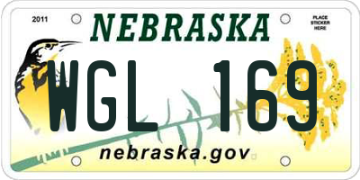 NE license plate WGL169