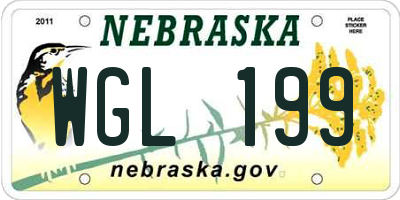 NE license plate WGL199