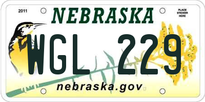 NE license plate WGL229